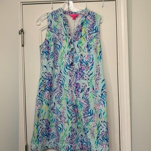 Lilly Pulitzer Multicolor Leaf Pattern Dress